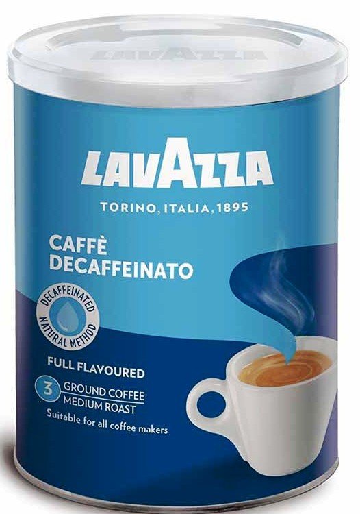 Lavazza Decaffeinato bez kofeinu plechovka 250 g mletá káva