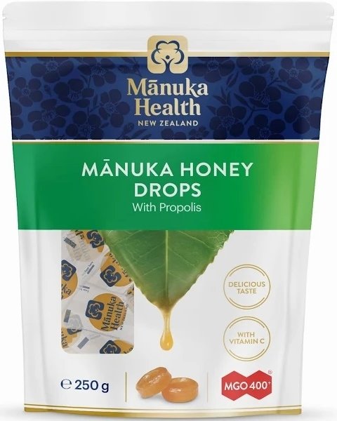 Manuka Health velké balení bonbónu s manukovým medem mgo 400+ propolisem a vit. c 250g