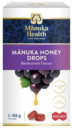 Manuka Health Bonbóny Manuka mgO ™ 400 + s černým rybízem 65 g