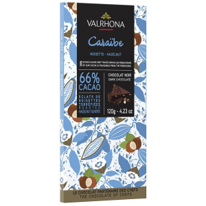 Valrhona dark caraibe s lískovými ořechy 66% 120 g